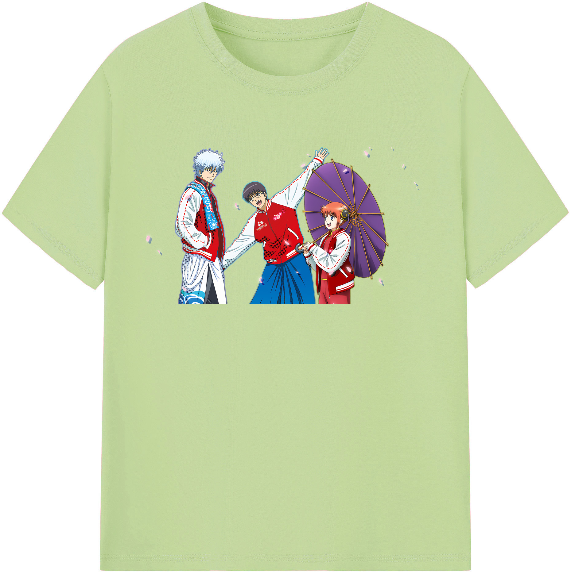 （画像用） ぎんたま 坂田銀時（さかたぎんとき） 神楽 志村新八（しむら しんぱち） GINTAMA Sakata Gintoki Kagura Shimura Shinpachi 綿100％半袖Tシャツ（フロントプリント）